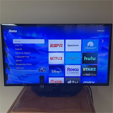 LG 39" 1080p 60hz Led Television w/ Roku Stick and Remote