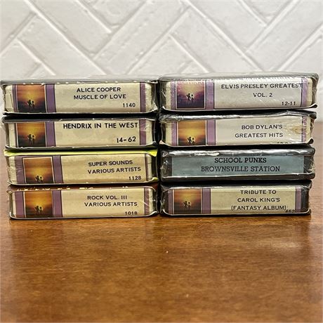 Sealed 8-Tracks - Alice Cooper, Bob Dylan, Elvis Presley & More