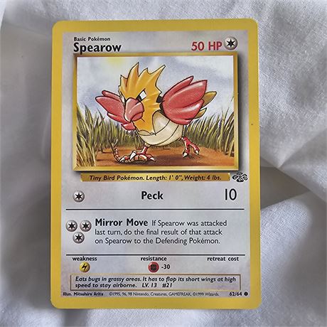 Pokémon Spearow trading card