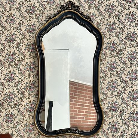 Vtg Ornate Wood Carved Wall Mirror