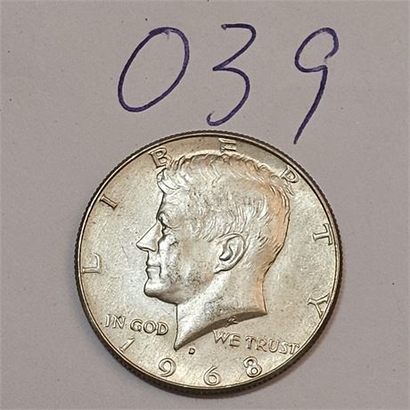 1968 D Kennedy Half Dollar Silver
