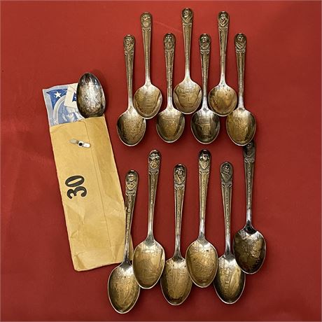 (14) Presidential Spoon Collection by Wm Rogers - Silver Plated