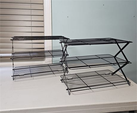 (2) Heavy Duty 3 Tier Collapsible Bakers Racks