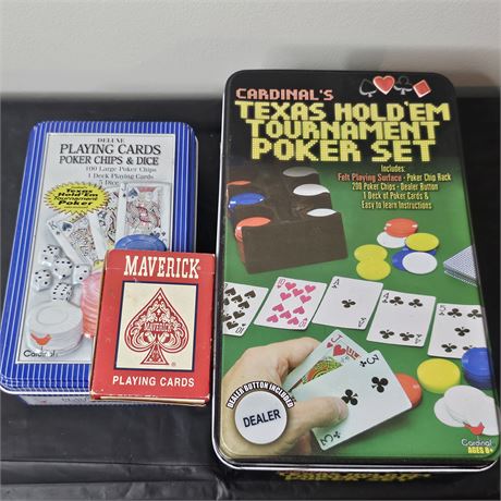 Poker Games w/Cards and Chips