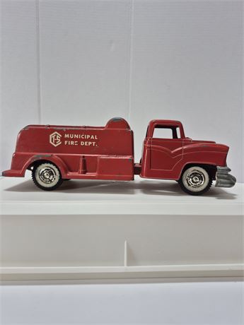 T-S Municipal Fire Department Metal Toy Fire Truck 1950 Dodge