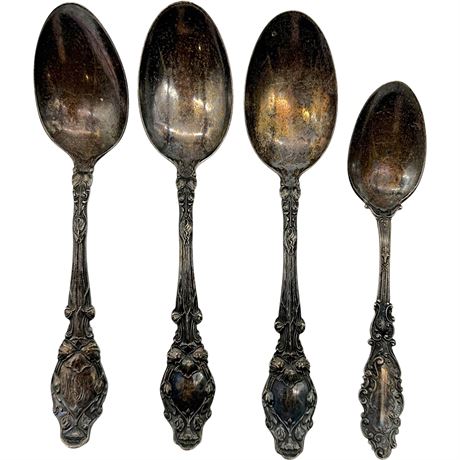 925 Sterling Silver Victorian-Style Floral Ornate Spoons