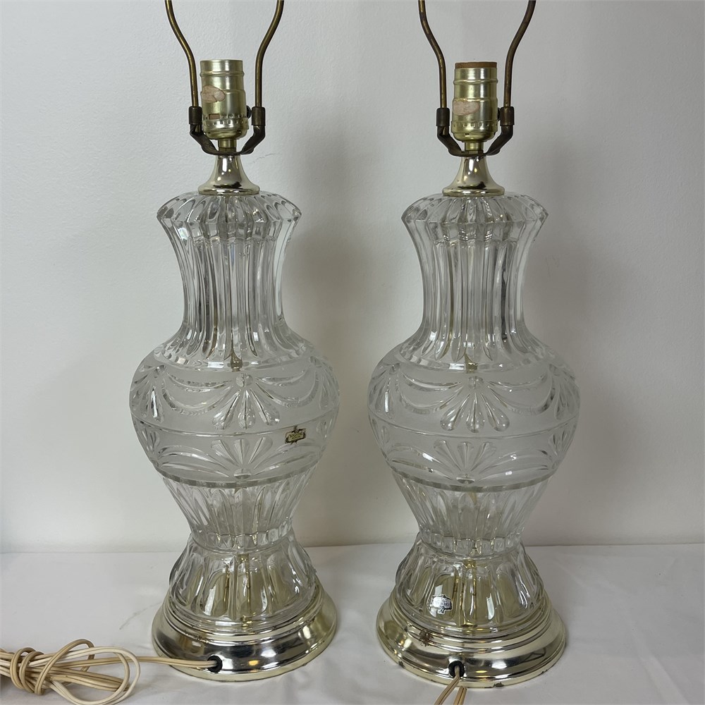 Blazing Auctions - Pair of Vintage Kristal Zajecar 24% Lead Crystal Lamps