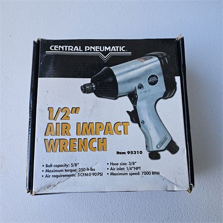 Central Pneumatic 1/2" Air Impact Wrench, Item 95310.