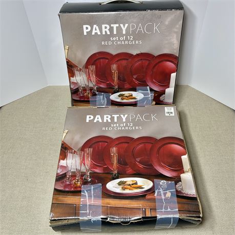 Set of 24 Red Chargers