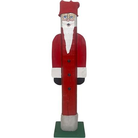 Free Standing Hand-Painted Wood Santa Claus