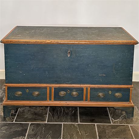 Antique 3-Drawer Dower Chest w/ Inner Hidden Compartment - No Key