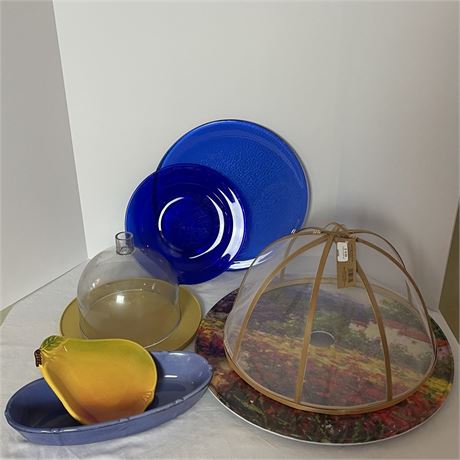 Variety of Serving Pieces w/ Lazy Susans, Food Net Cover and More