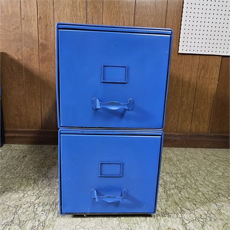 MCM Industrial File Drawers~(2) Refinished in Blue 1 of 2