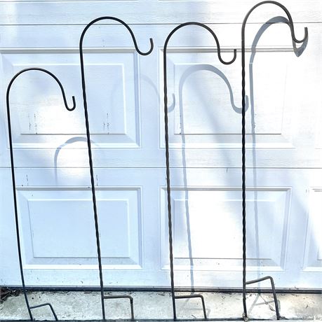 Four Wrought Iron Shepherds Hooks