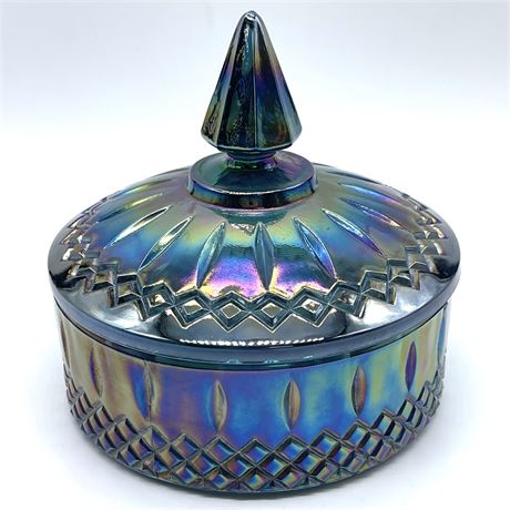 Vintage Carnival Indiana Glass Lidded Candy Dish