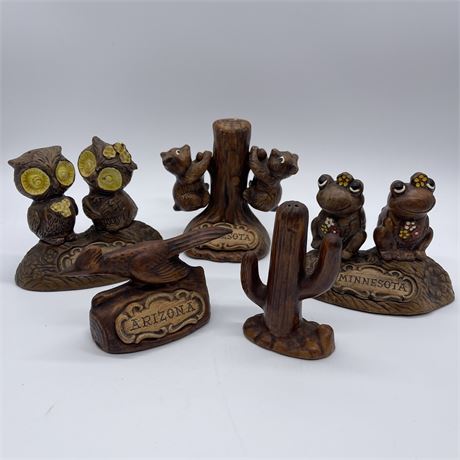 Collection of Treasure Craft Souvenir Salt and Pepper Shaker Sets