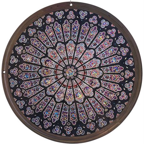 10.5" Glassmasters North Rose Notre Dame Cathedral Stained Glass Suncatcher