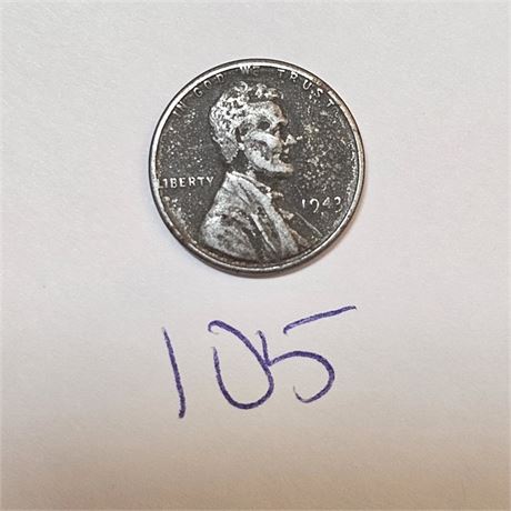 1943 Lincoln Wheat Steel Cent
