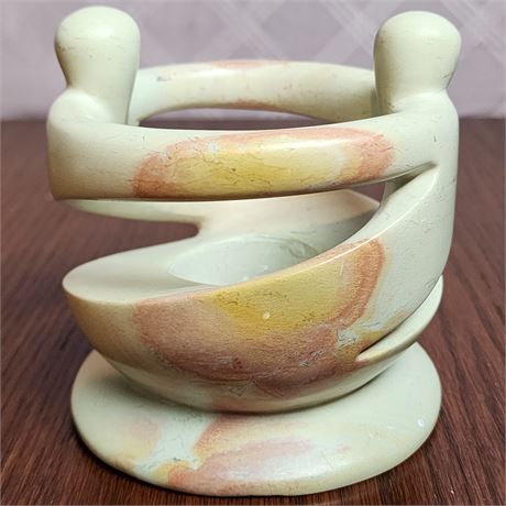 Unity Soapstone Hand-Carved Candle Holder Made in Kenya Africa