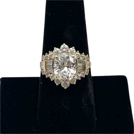 14K Yellow Gold Cubic Zirconia Size 7.5 Ring