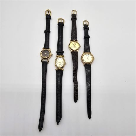 Women's Leather Band Watches Lot of 4