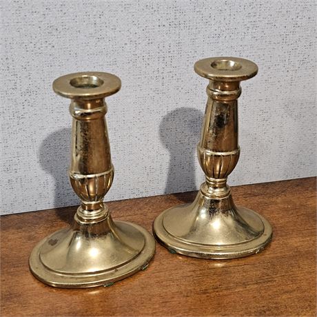 Virginia Metalcrafters Vtg. Solid Brass Candle Sticks