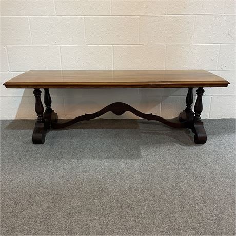 Vtg Trestle Entryway Bench