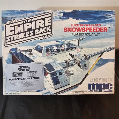 Star Wars "Luke Skywalker's-Snowspeeder" Authentic Scale Model Kit-1980's *NOS*