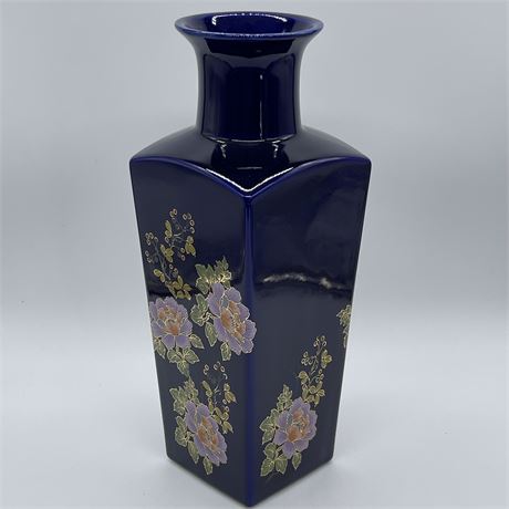 Really Nice Cloisonne Dark Cobalt Blue Vase