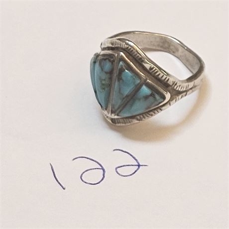 Sterling Turquoise Sterling Silver Ring  Southwest