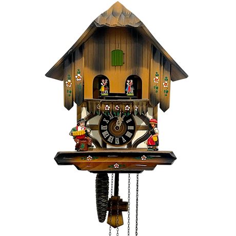 Vtg West Germany Traditional Black Forest Cuckoo Clock