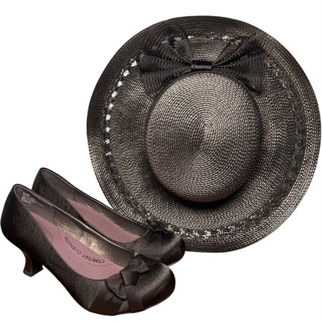 Jellypop Elva Size 7.5M Pumps & Liz Claiborne Wide Brim Sun Hat w/ Bow