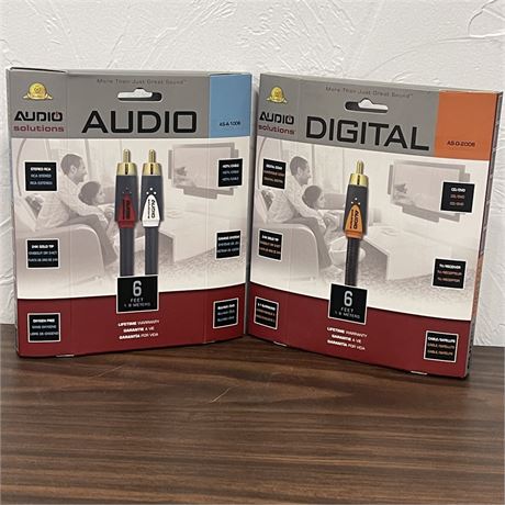 NIB 6 Foot Audio & Digital Audio Solution Connectors