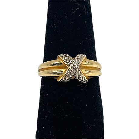 14K Yellow/White Gold Michael Anthony Size 7.75 Ring