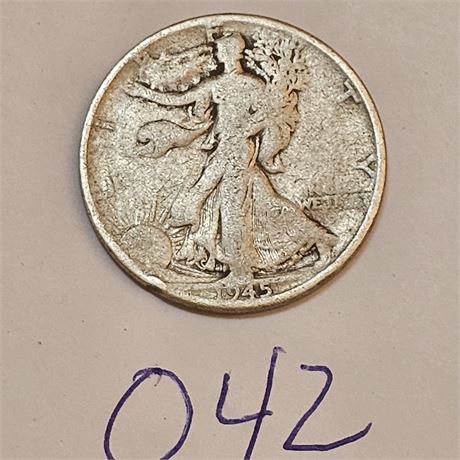 1945  Walking Liberty Half Dollar, Silver