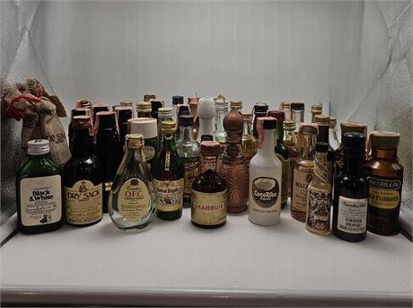 Mini Vintage Liquor Bottles