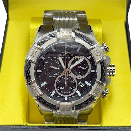 NIB Invicta Men's Bolt Quartz Chronograph Stainless Steel Watch