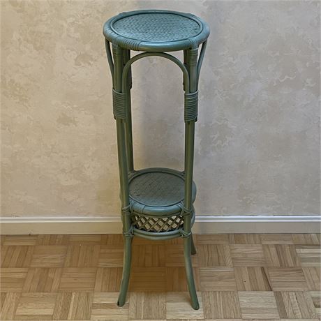 Wicker Two-Tier Plant Stand