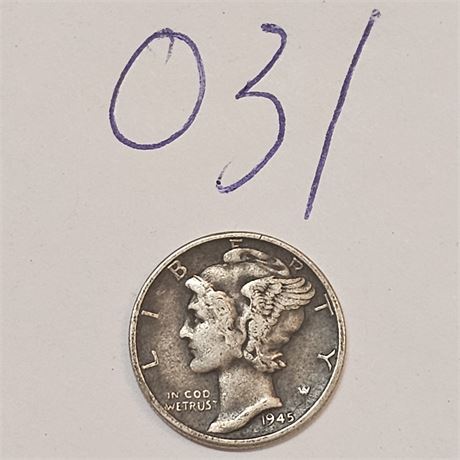 1945 Silver Mercury Dime