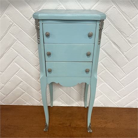 Vtg Painted 3-Drawer Nightstand