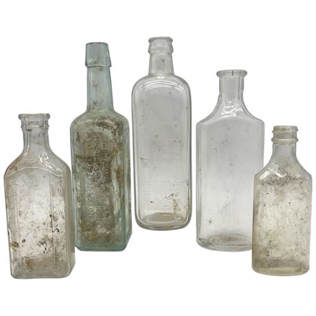 Antique Glass Apothecary Bottles