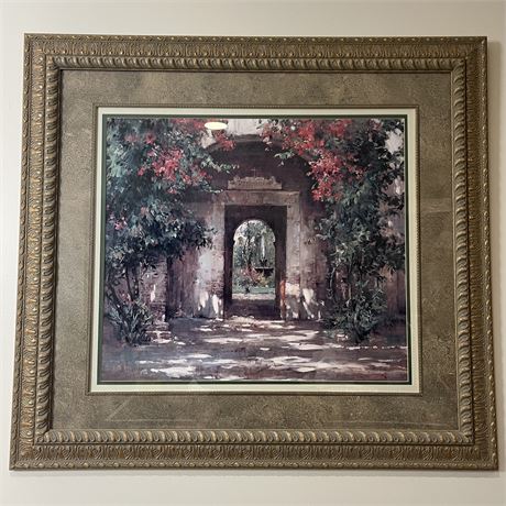 Framed Cyrus Afsary 'Flowered Doorway' Giclee Print