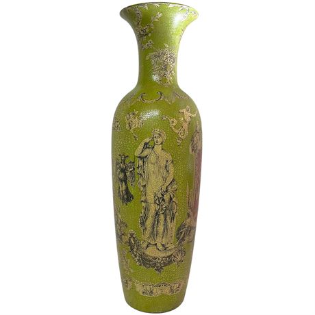 Large 34" Roman Inspired Crackle Floor Vase