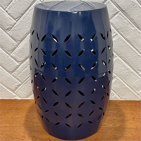 Filigree Iron Patio Barrel Side Table