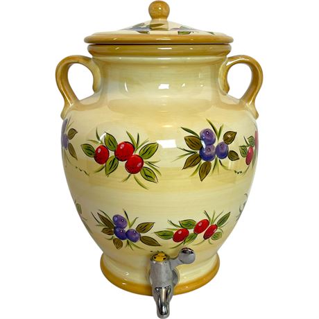 Tabletops Gallery "Berry Fields" Ceramic Beverage Dispenser