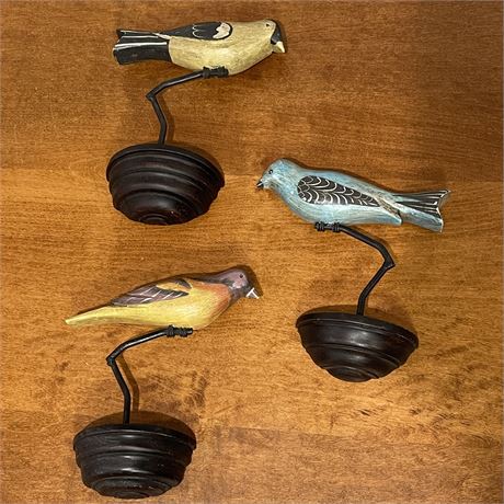 (3) Perched Bird Wall Hangings