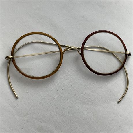 Antique Gold Gilt Frame Eyeglasses with Windsor Rim