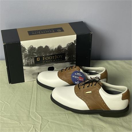 NEW Footjoy Aquaflex Leather System Men's Size 8.5 Golf Shoes