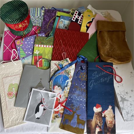 Lot of Holiday Gift Bags