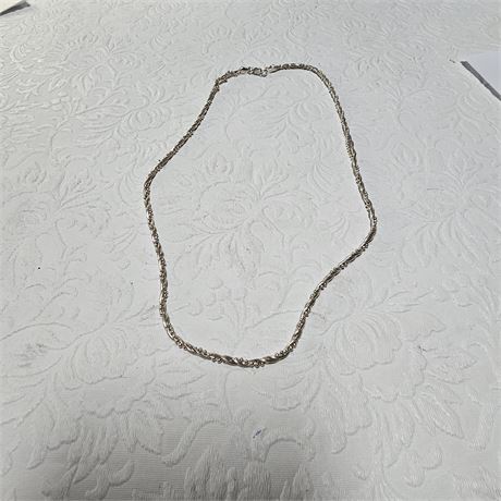 Silver rope entwined necklace "ITALY 925" - 18 1/2 inches length - 12 grams